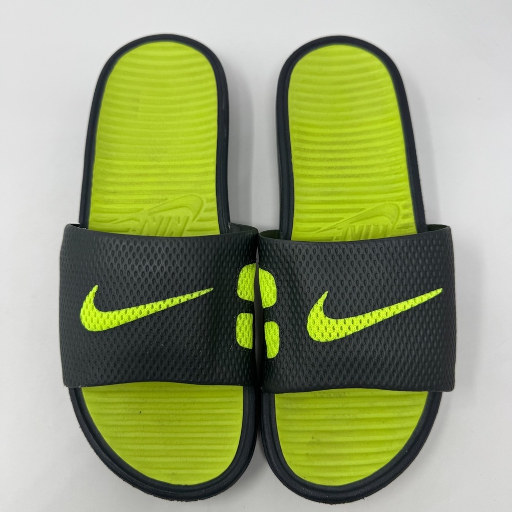 Nike Benassi Solarsoft Slides Sandals Anthracite Volt 431884-070 Men's Size 9